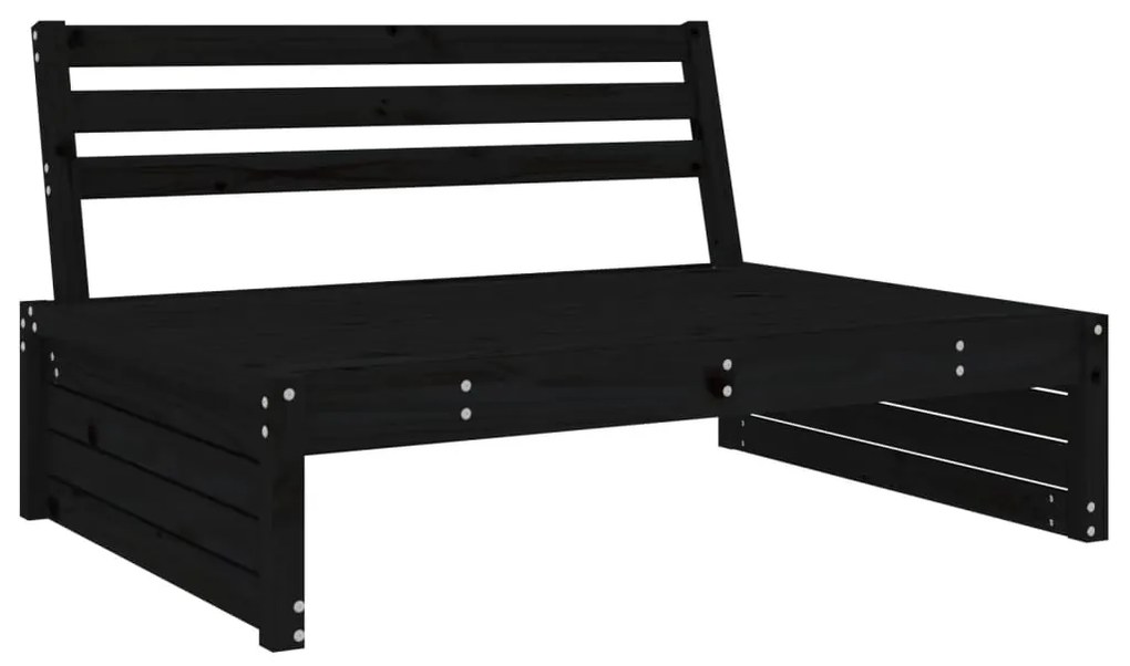2 pcs conjunto lounge de jardim madeira de pinho maciça preto