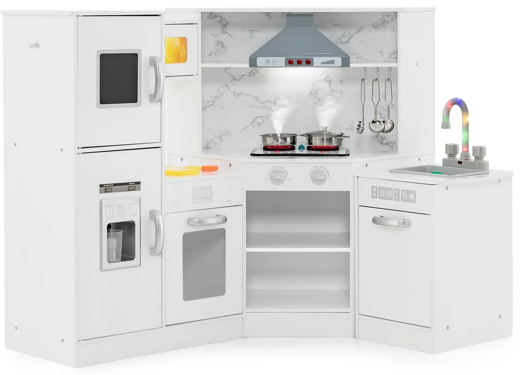 Conjunto de cozinha de brinquedo moderno para crianças com luzes e sons atraentes - Café