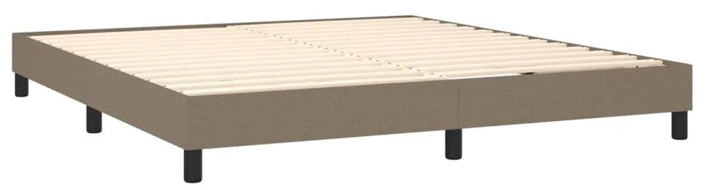 Cama box spring colchão/LED 160x200 cm tecido cinza-acastanhado