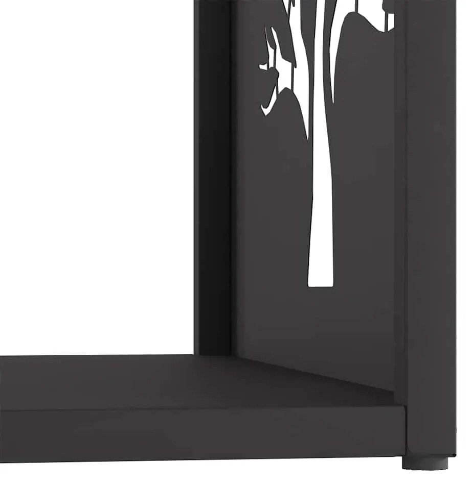 Suporte para lenha 40x40x40 cm aço laminado a frio preto