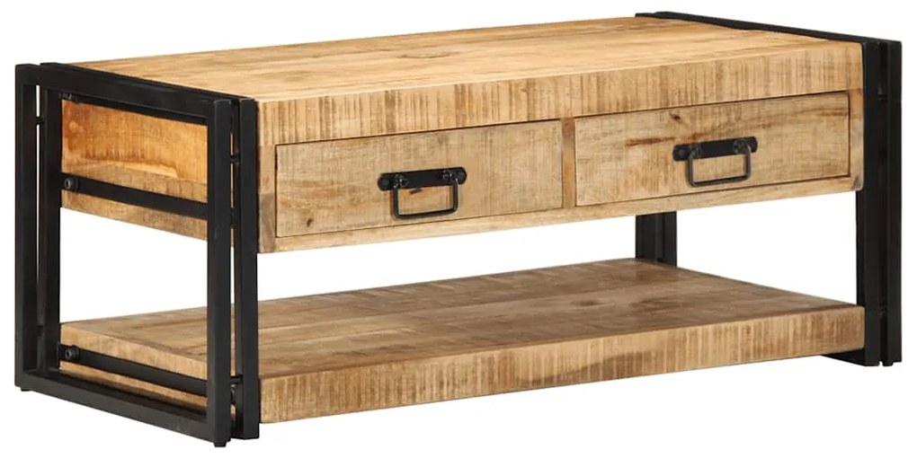 vidaXL Mesa de centro 90x50x38 cm madeira de mangueira áspera maciça