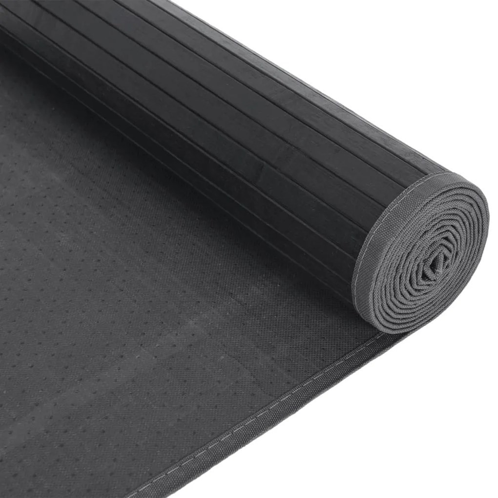 Tapete retangular 80x1000 cm bambu cinzento