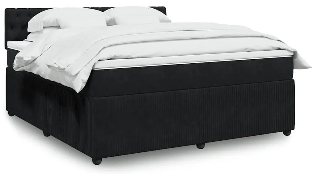 Cama com molas/colchão 180x200 cm veludo preto