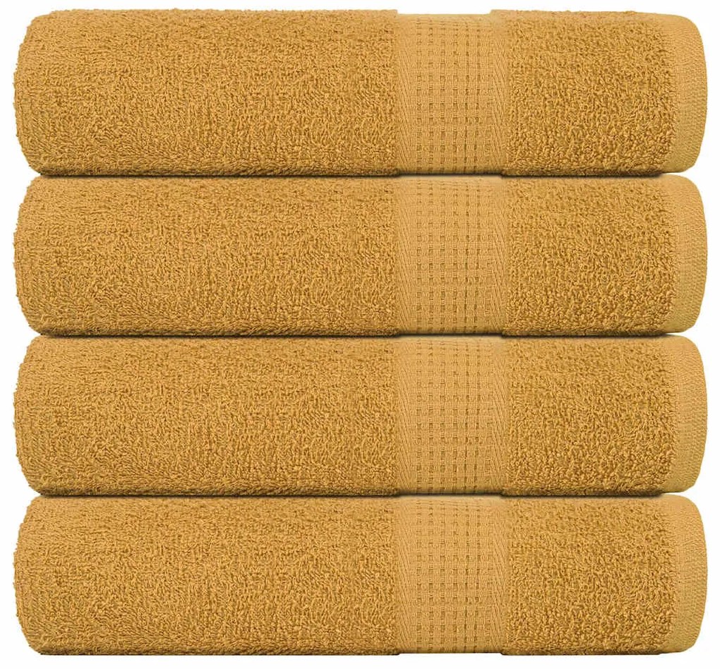 vidaXL Toalhas de banho 4 pcs FROGN 70x140 cm 100% algodão ouro