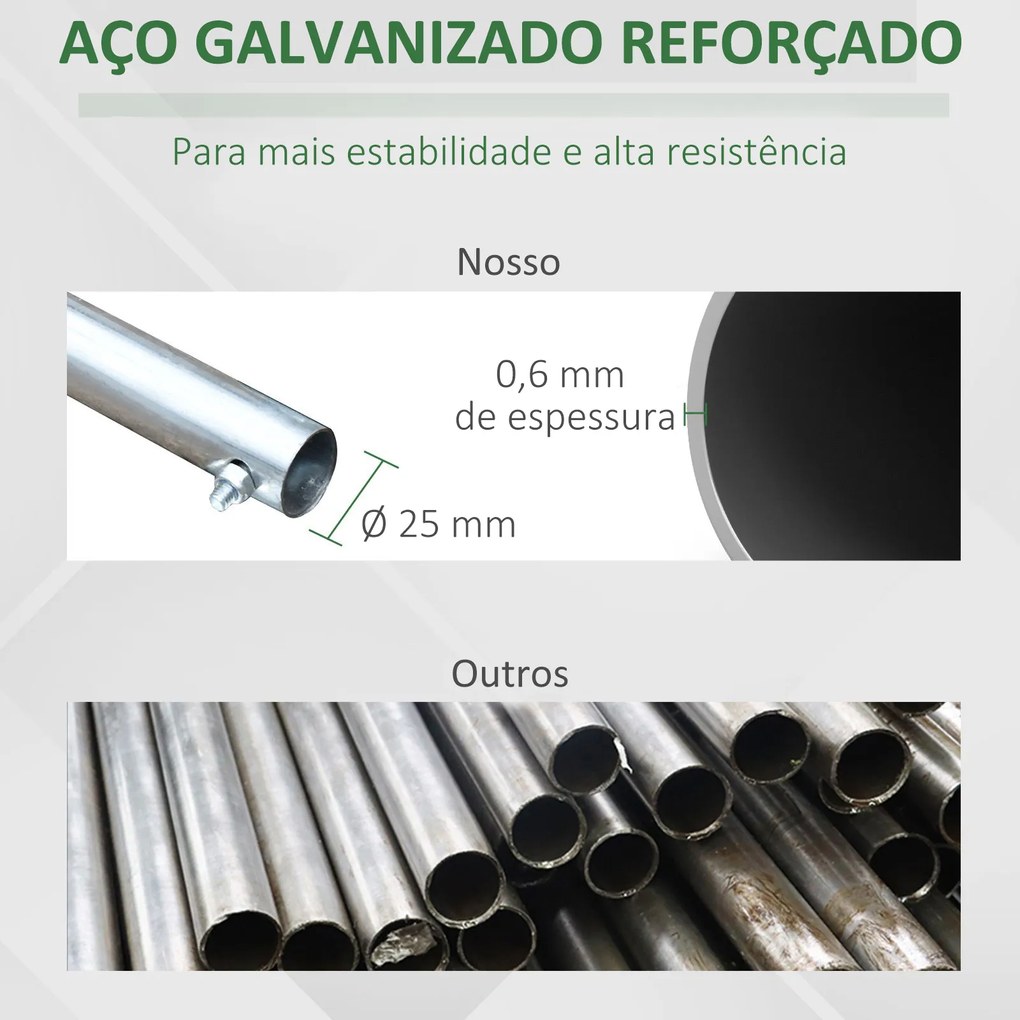 Outsunny Estufa Tipo Túnel 570x292x197cm com Porta e Janelas Estufa de Jardim Grande com Cobertura de PE e Metal Galvanizado para Cultivos de Plantas Verduras Verde