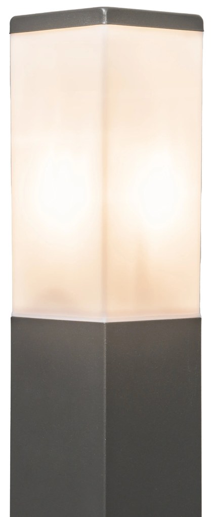 Candeeiro de poste moderno para exterior cinzento escuro com opal 80 cm IP44 - Malios Design,Moderno
