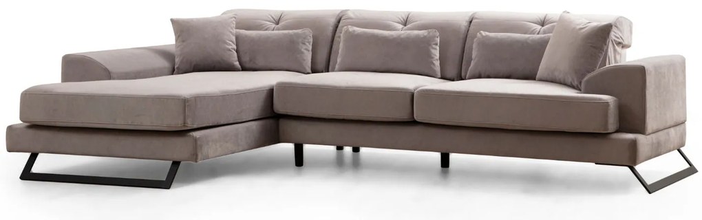 Sofá de Canto Frido – Cinzento Claro – 304 cm x 190 cm