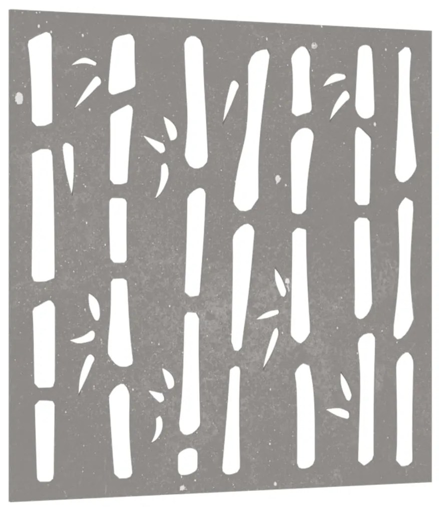 Decoração p/ muro de jardim 555x55 cm aço corten design bambu