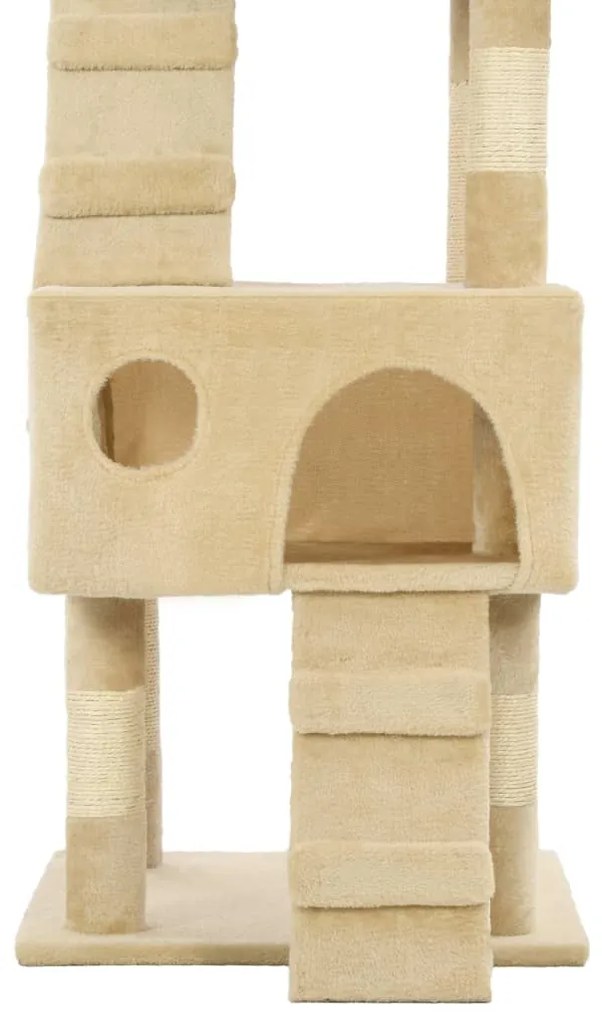 Árvore para gatos c/ postes arranhadores sisal 170 cm bege