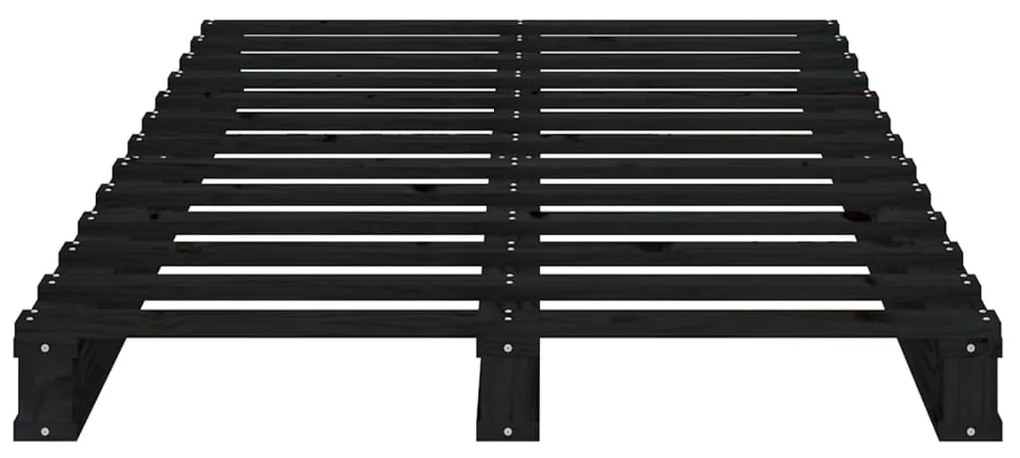 Estrutura cama pequena de solteiro 75x190 cm pinho maciço preto
