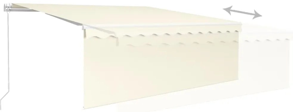 Toldo retrátil manual com estore e luzes LED 4x3 m cor creme