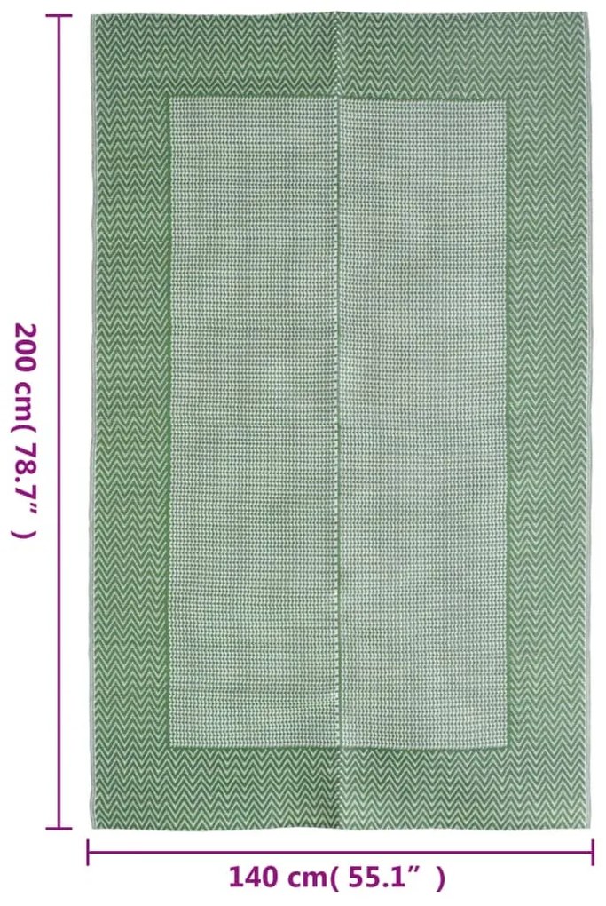 Tapete de exterior 140x200 cm ARAKIL PP verde
