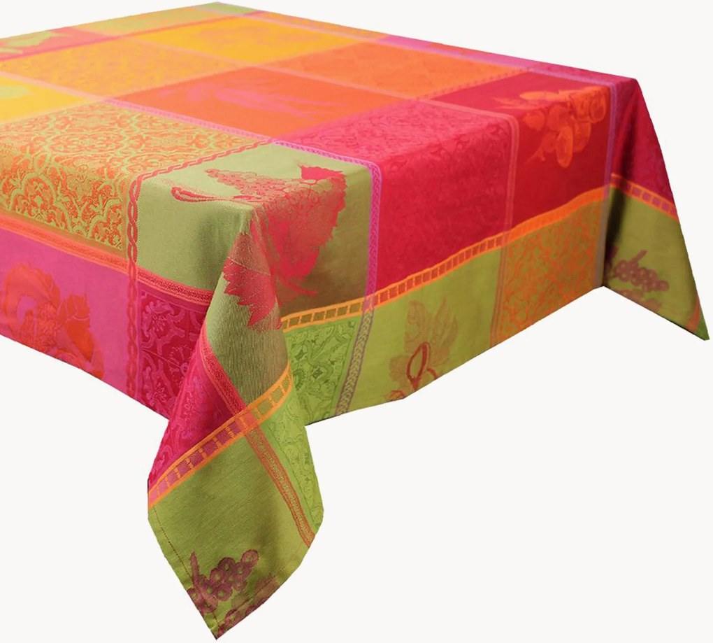 Toalha de mesa jacquard Mille Tutti Frutti Sangria Enduit