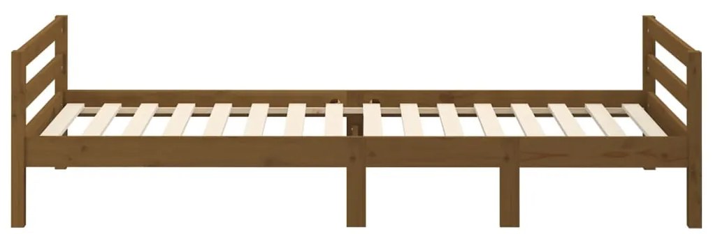 Estrutura de cama 90x200cm madeira de pinho maciça castanho mel