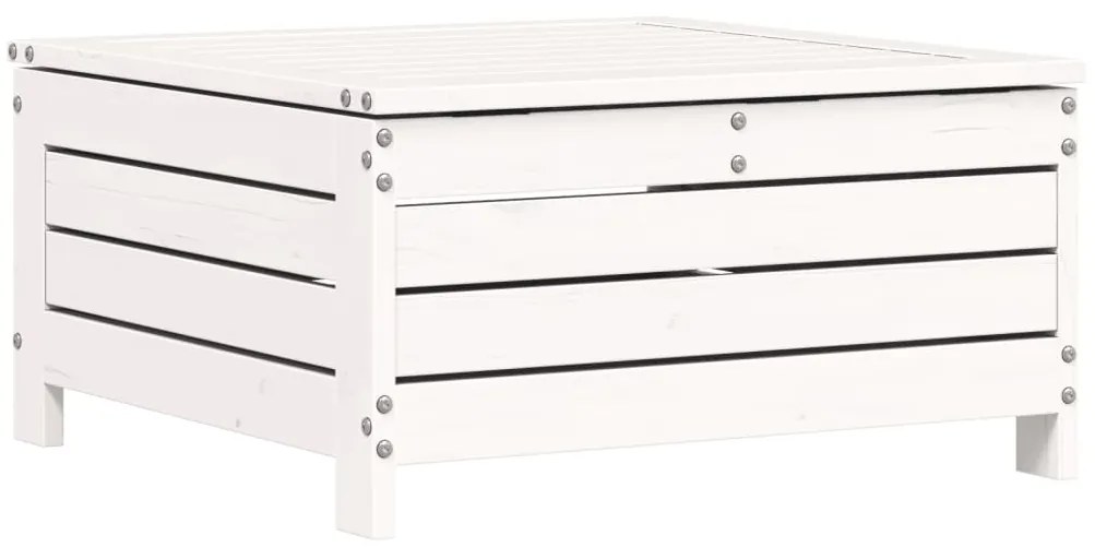 Apoio pés para jardim 62x63,5x32 cm pinho maciço branco