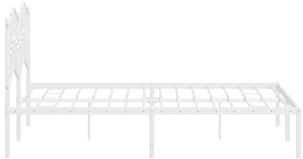 Estrutura de cama com cabeceira 135x190 cm metal branco