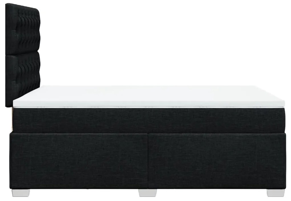 Cama boxspring com colchão 120x190 cm tecido preto