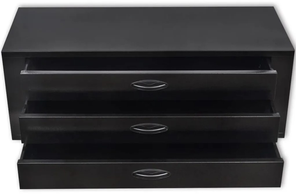 Caixa de ferramentas em metal 3 gavetas preto