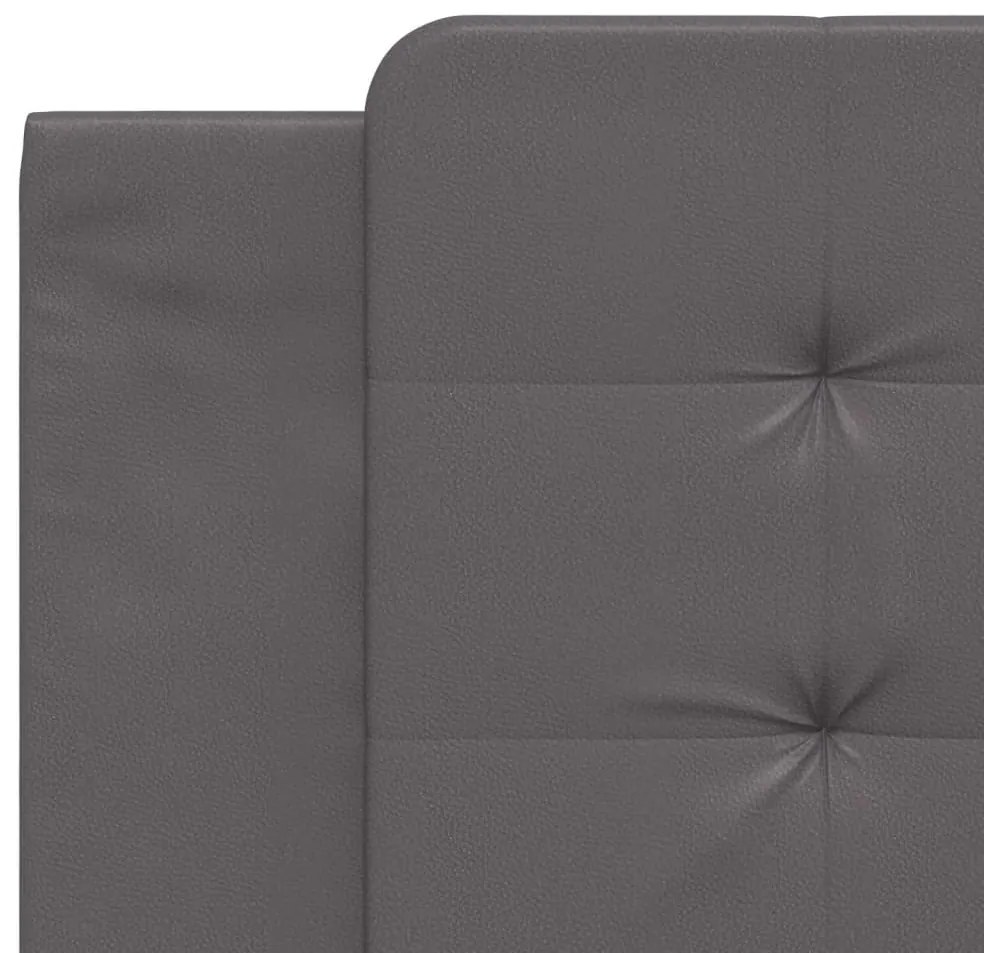 Cama com colchão 180x200 cm couro artificial cinza