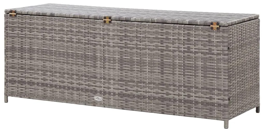 Caixa de arrumação para jardim 120x50x60 cm vime PE cinzento