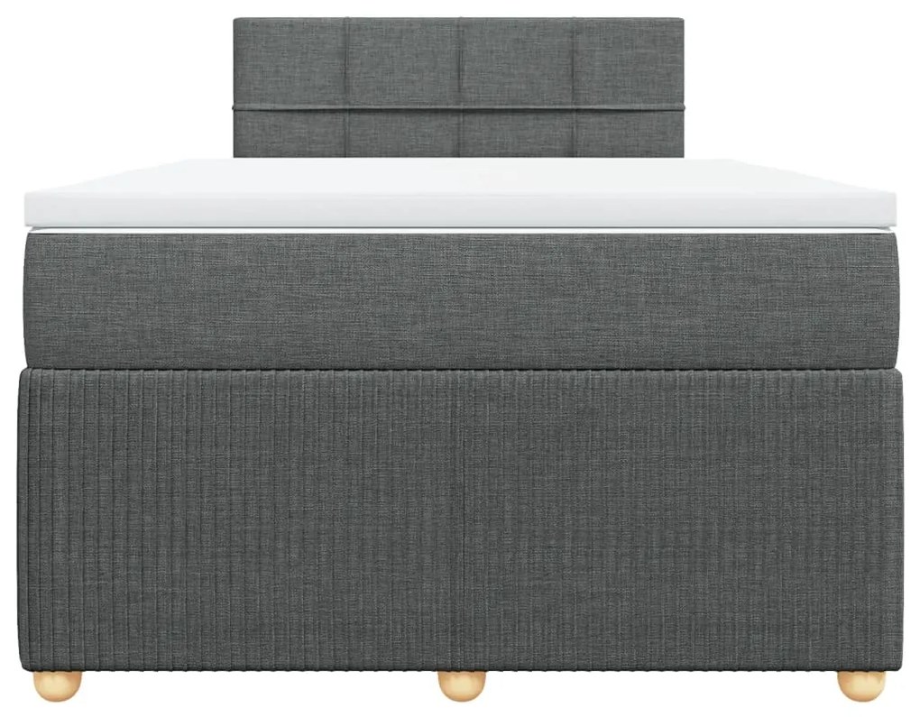 Cama boxspring com colchão 120x190 cm tecido cinzento-escuro