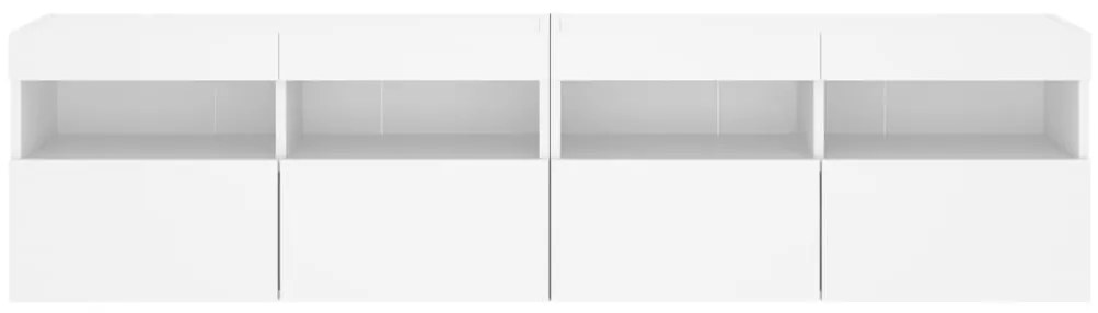 Móveis de parede p/ TV com luzes LED 2 pcs 80x30x40 cm branco