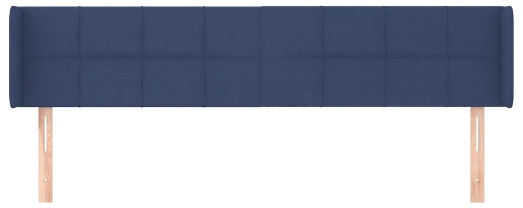 Cabeceira de cama c/ abas tecido 163x16x78/88 cm azul