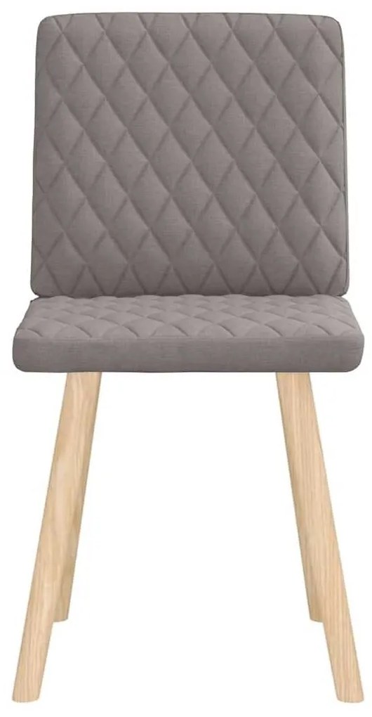 Cadeiras de jantar 2 pcs tecido cinzento-acastanhado