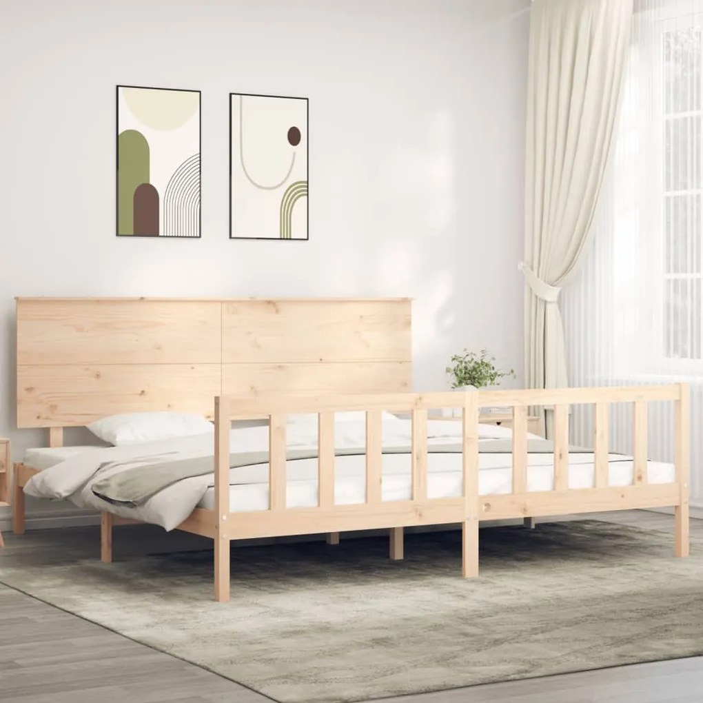 vidaXL Cama sem colchão 200x200 cm madeira de pinho maciça