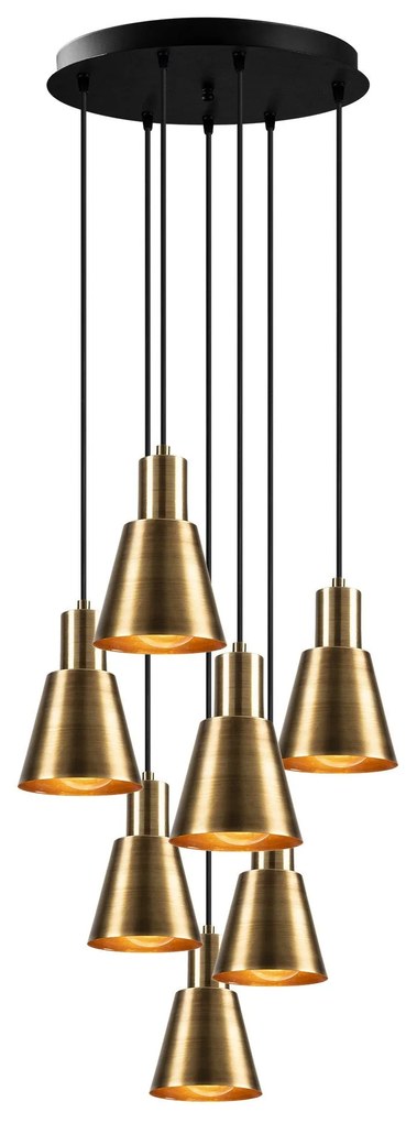Candeeiro de Tecto Kem – Dourado e Preto – Diâmetro 43 cm x Altura 111