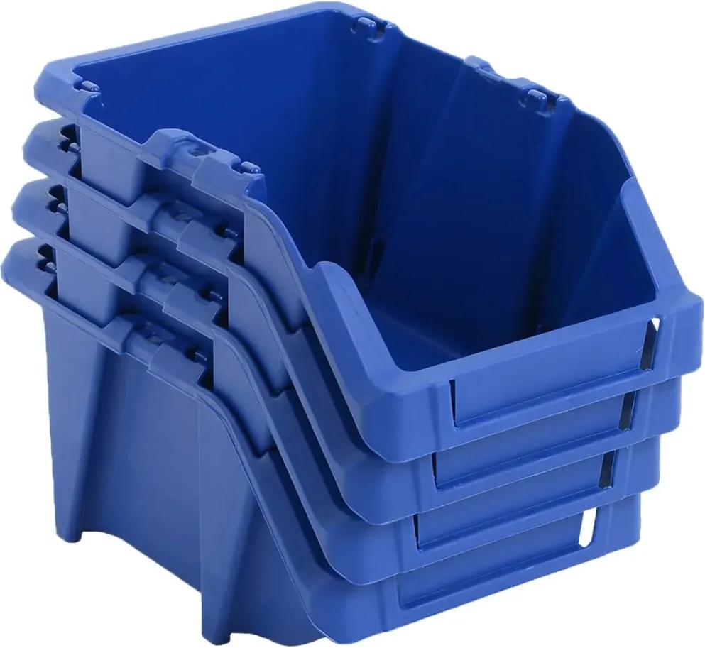 Caixas de arrumação empilháveis 50 pcs 200x300x130 mm azul
