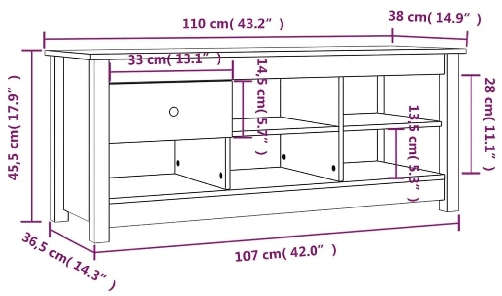 Sapateira Vedras - Com 1 Gaveta e 5 Compartimentos - Cor Preto - 110x3