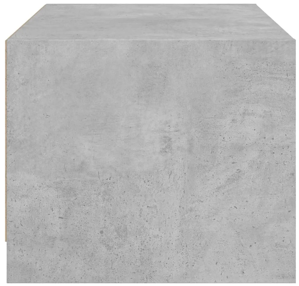 Mesa de centro c/ portas de vidro 68x50x42 cm cinza cimento