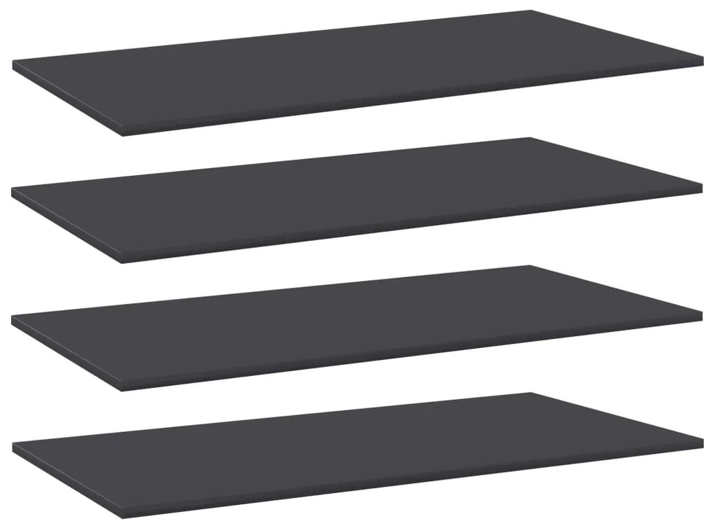 vidaXL Prateleiras para estante 4 pcs 80x30x1,5cm contraplacado cinza