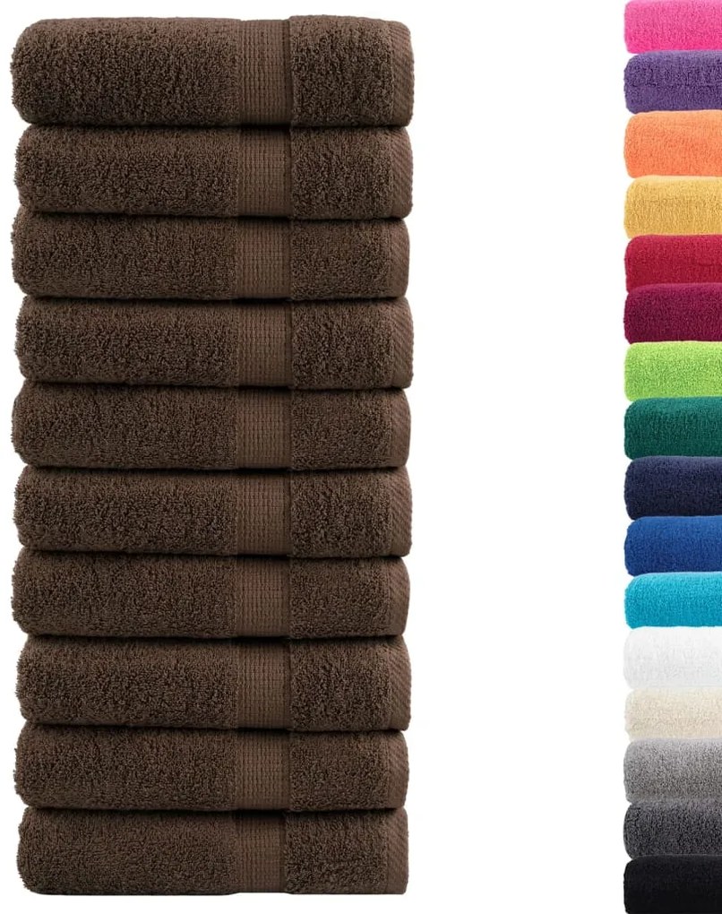 Toalhas de mãos premium SOLUND 10pcs 50x100cm 600 gsm castanho