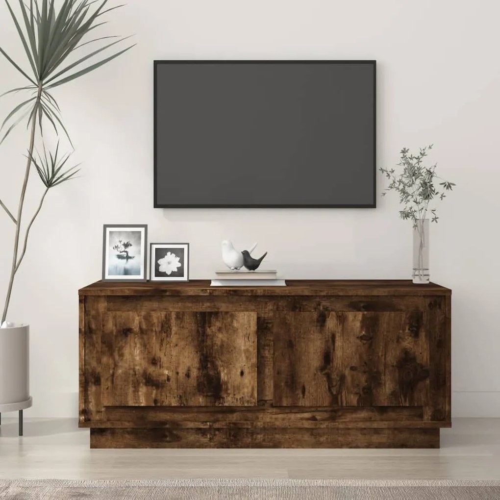 vidaXL Mesa de centro 102x50x44 cm derivados madeira carvalho fumado