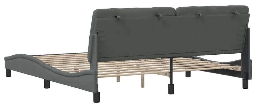 Estrutura de cama sem colchão 180x200 cm tecido cinzento-escuro