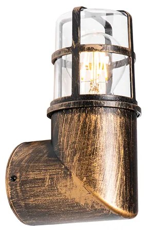 Candeeiro de parede exterior vintage dourado antigo IP54 - Kiki Moderno