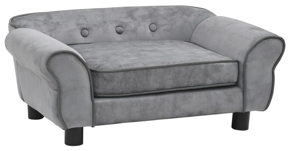 vidaXL Sofá para cães 72x45x30 cm pelúcia cinzento