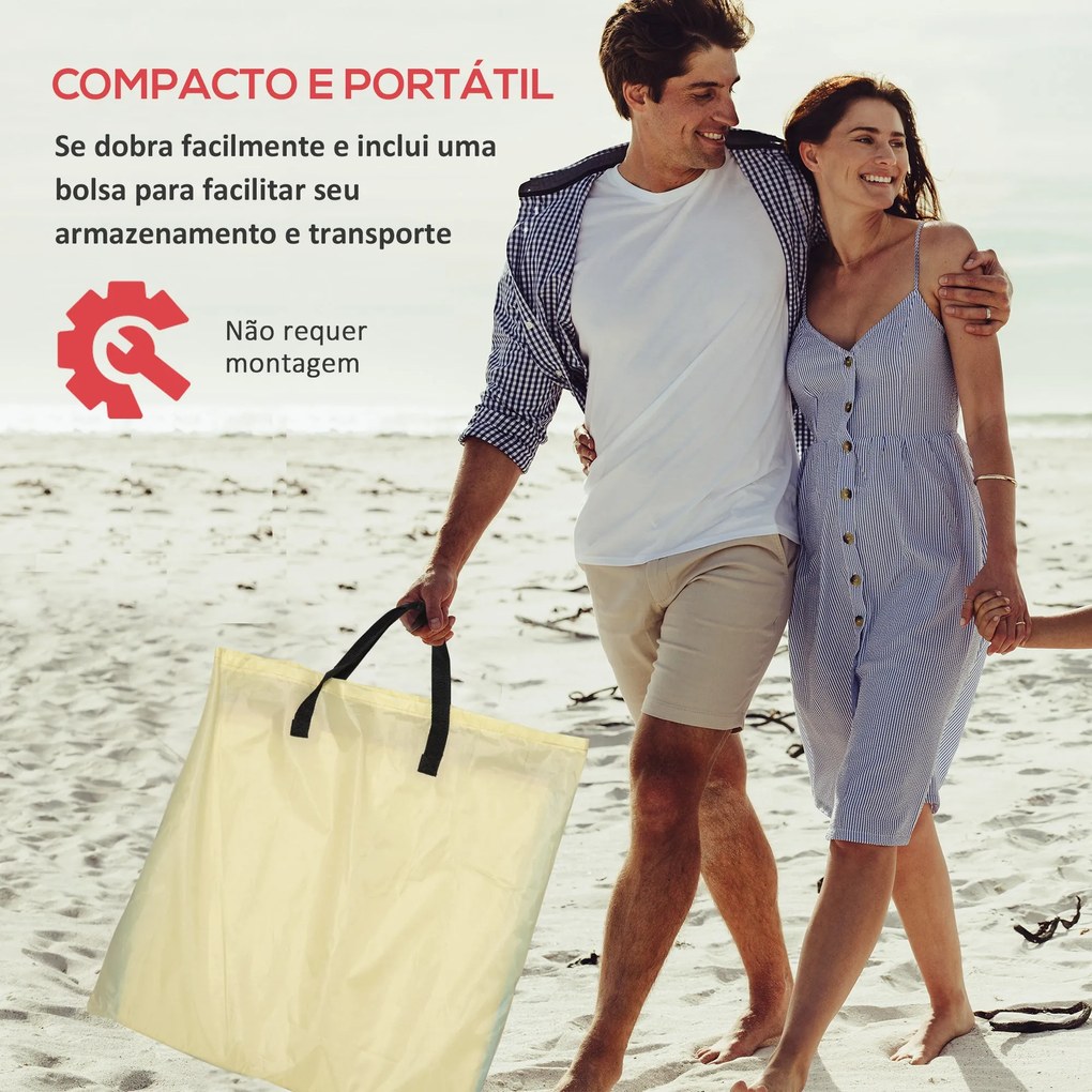 Conjunto de 2 Esteiras de Praia Dobráveis 124x53x50cm com Encosto Ajus