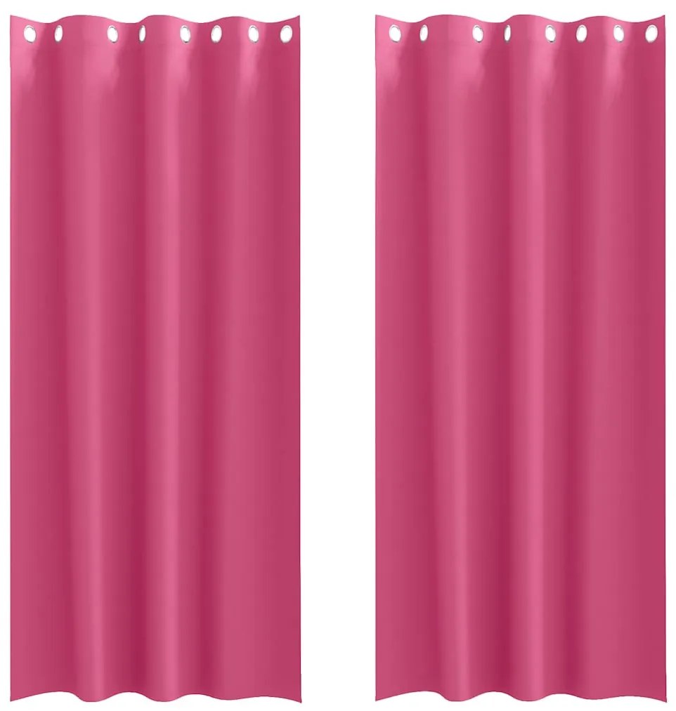 Cortinas 2 pcs Rosa Brilhante 260 x 140 cm Poliéster