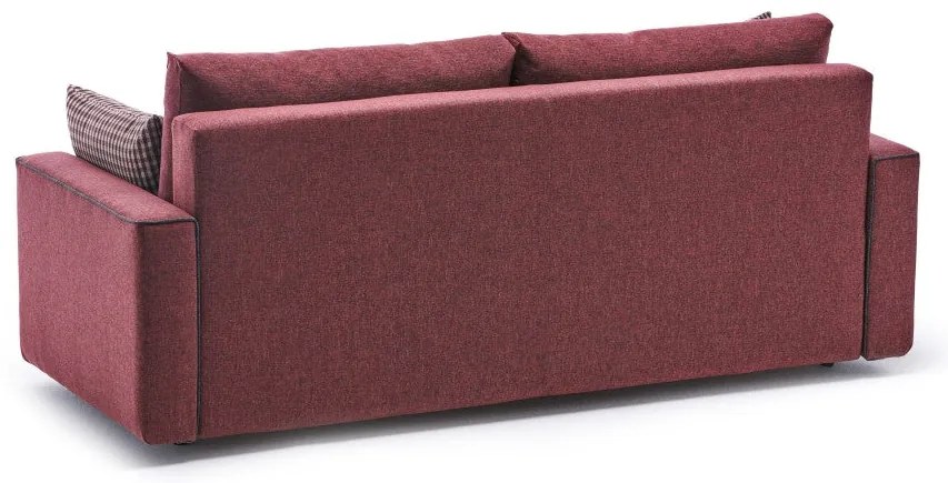 Sofá-Cama de 3 Lugares Ece – Vermelho Claret – 215 x 88 x 90 cm