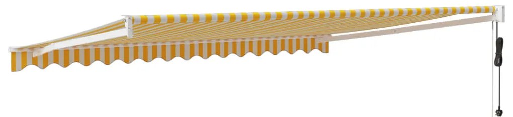 Toldo retrátil automático 4,5x3 m amarelo e branco