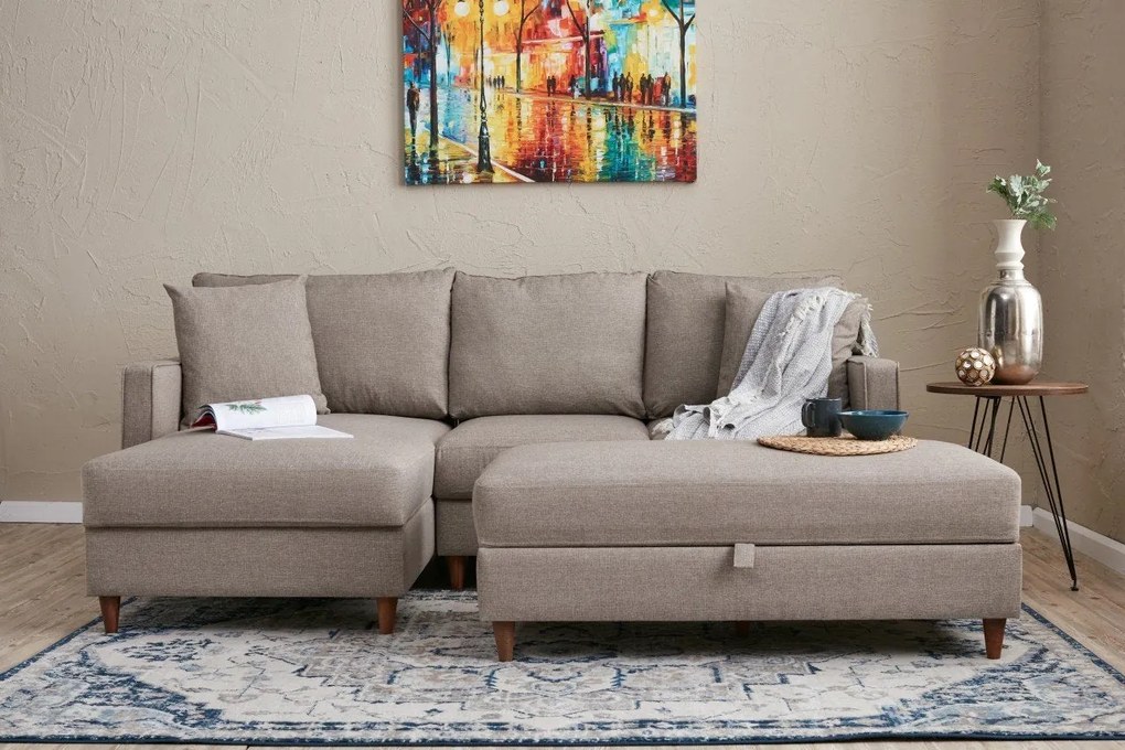 Sofá de Canto Eva – Creme – 210x82x195 cm