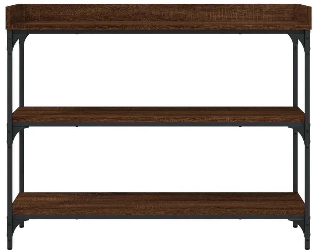 Mesa consola c/ prateleiras 100x30x80 cm carvalho castanho