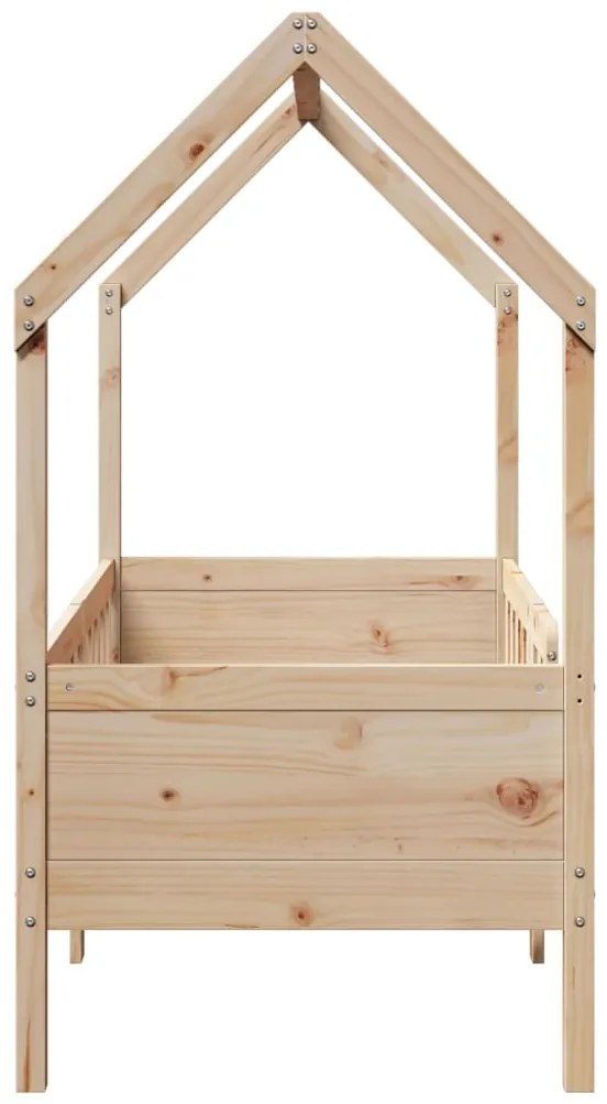 Cama infantil formato casa 70x140 cm madeira de pinho maciça