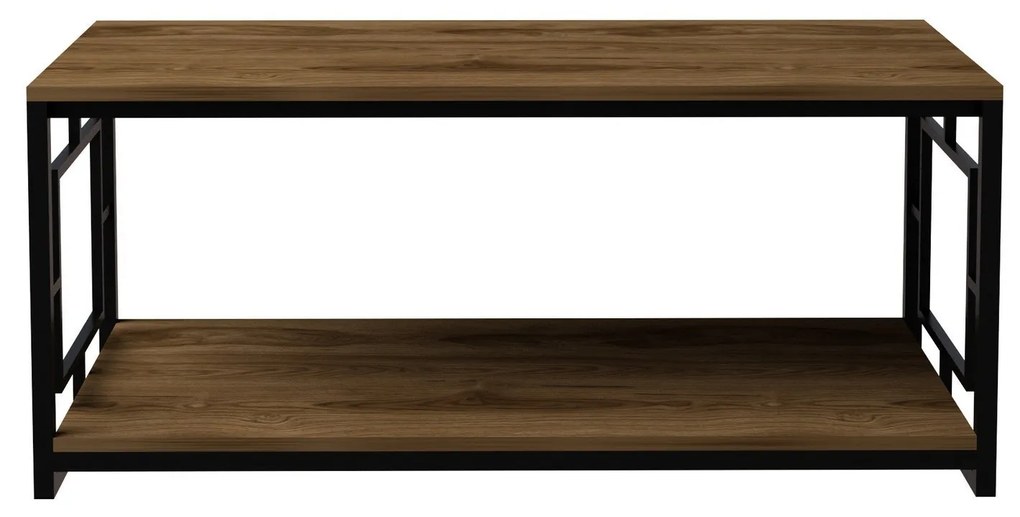 Mesa de Centro Kelvin – Nogueira/Preto – 120x50x60 cm