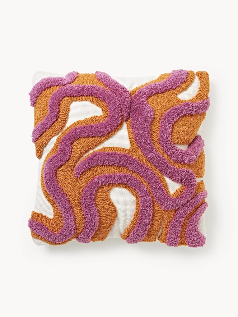 Capa de almofada artesanal com decoração acolchoada Jiri