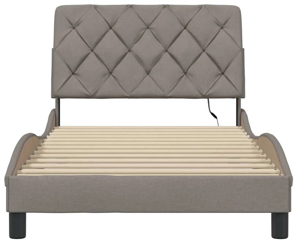 Estrutura cama com LED sem colchão 100x200 cm tecido