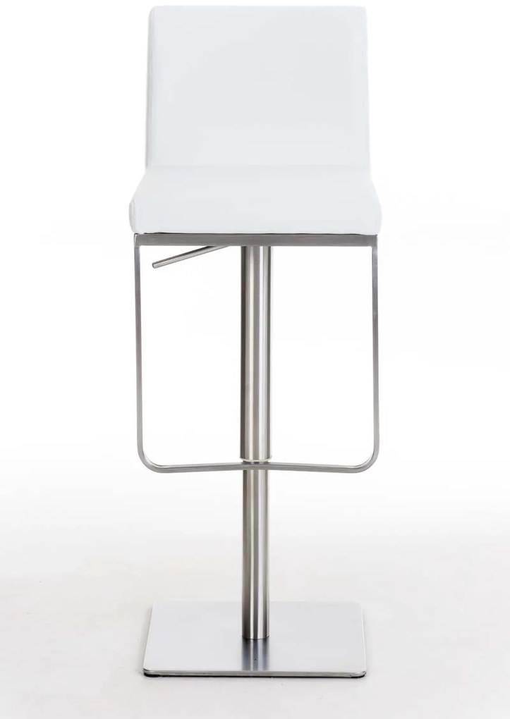 Banco de bar Panama em couro sintético 42 x 86-109 x 44 cm Branco